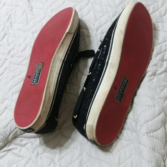 Sperry Classic Black Sequins Shoes Size Wo's 9M - Picture 4 of 4